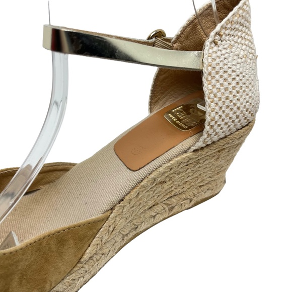 KANNA Made In SPAIN Mustard Yellow Espadrille Ankle Strap Wedge Heels Shoes  41 - Picture 10 of 16